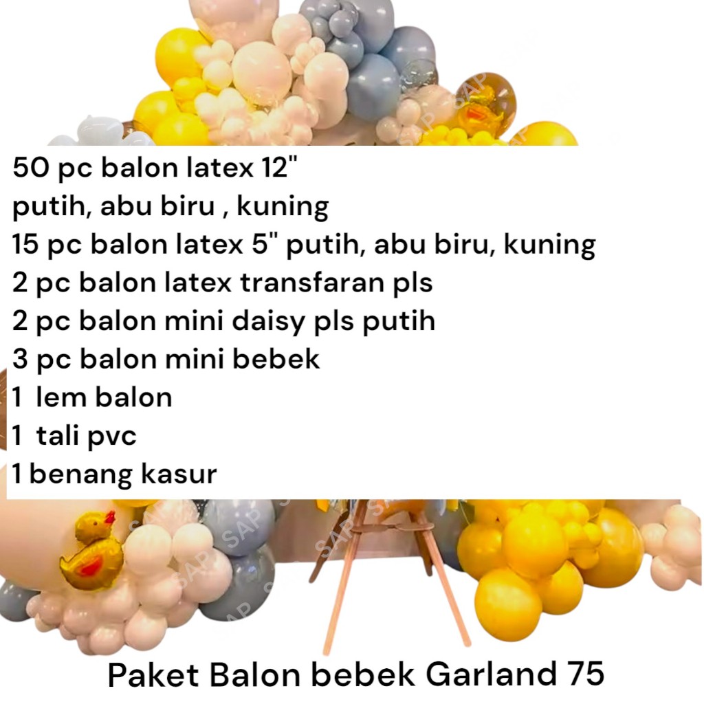 [Whispers] Paket Balon BEBEK GARLAND 75 / Dekorasi Ulang Tahun Balon Bebek