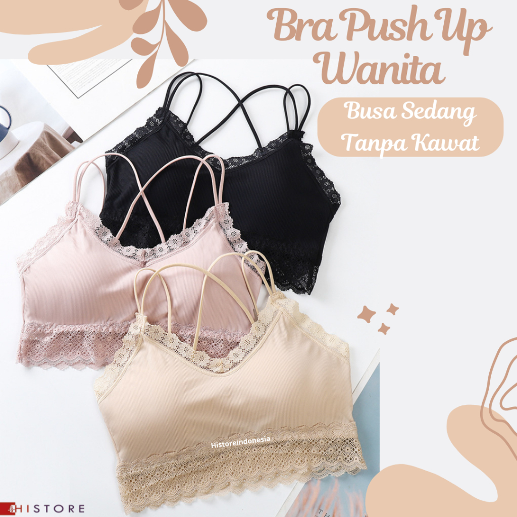 Bra Push Up Premium Wanita Bahan Ice Silk Cup AB ( Cup A-B ) Ukuran 40-65 kg B08