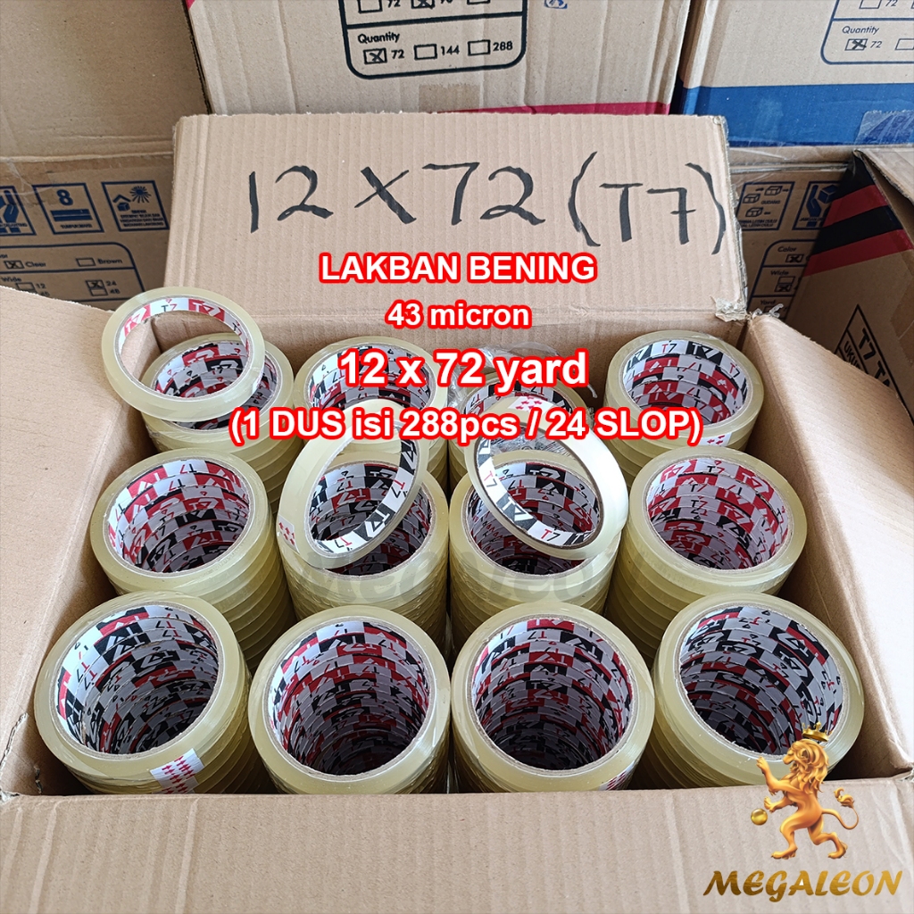 

(DUS) Selotip Isolasi Bening 12mm x 72 yard 43 MICRON, KUALITAS TINGGI MURAH TEBAL