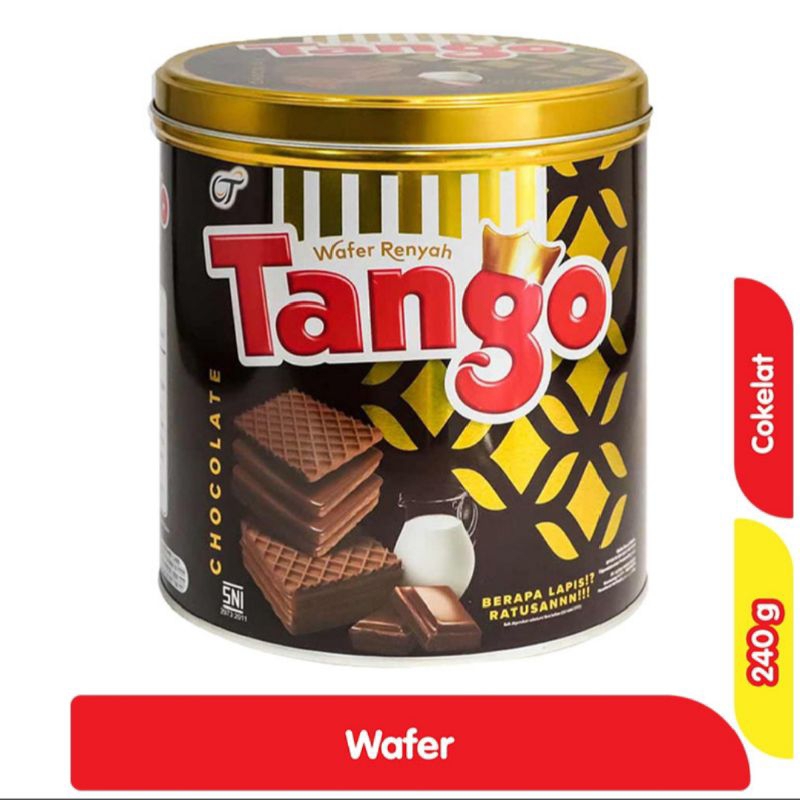 Tango Wafer Tango Cokelat Vanila Kaleng 240gr