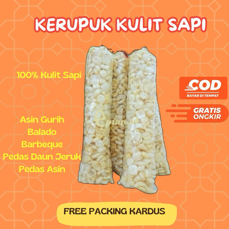 

Rambak Kulit Sapi 1 Bal 200 GRAM Kerupuk Dorokdok Kulit Sapi Asli Krupuk Halal Aneka Rasa