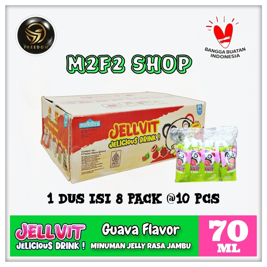 

Donald Jellvit Jelicious Drink Guava Flavor | Minuman Jelly Rasa Jambu Pouch - 70 ml (Kemasan Karton)