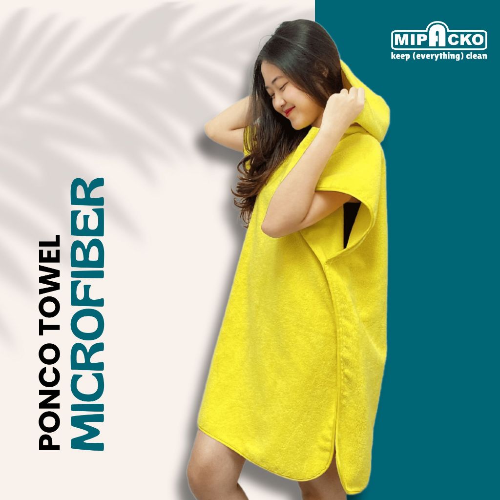 Mipacko Handuk Ponco Polos Microfiber Dewasa