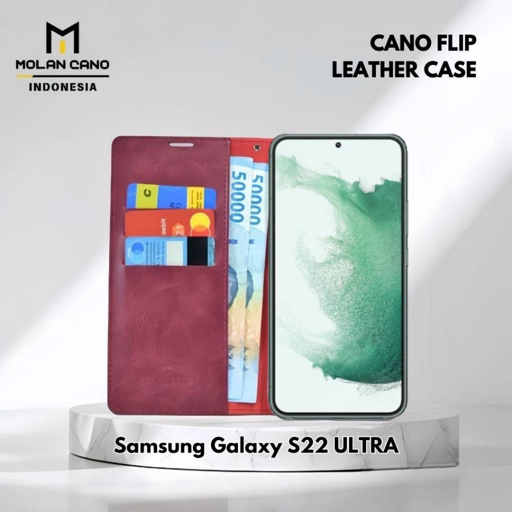 MOLANCANO Flip cover Leather Case Samsung Galaxy S22 Ultra