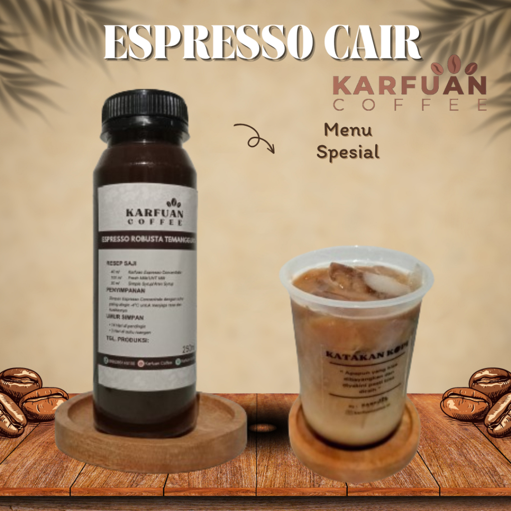 Espresso Cair konsentrat Minuman kopi Karfuan Coffee 250 ml Espresso Coffee