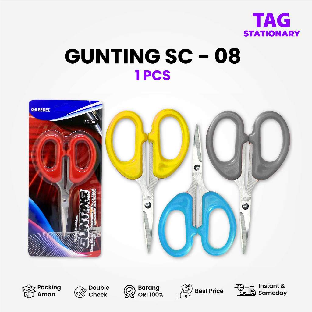 

GREEBEL Gunting SC-08 (PCS) / Gunting Kertas / Gunting Sekolah Timur Agung Grosir