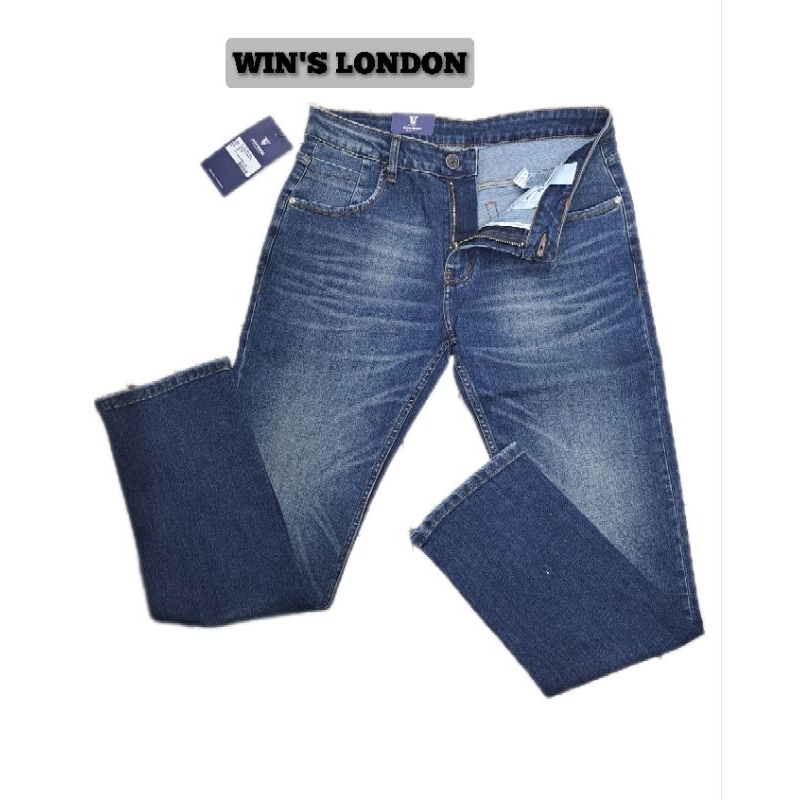 WINS LONDON - CELANA PRIA GOVIBOSS ORIGINAL DENIM SOFT JEANS FASHION BLUE