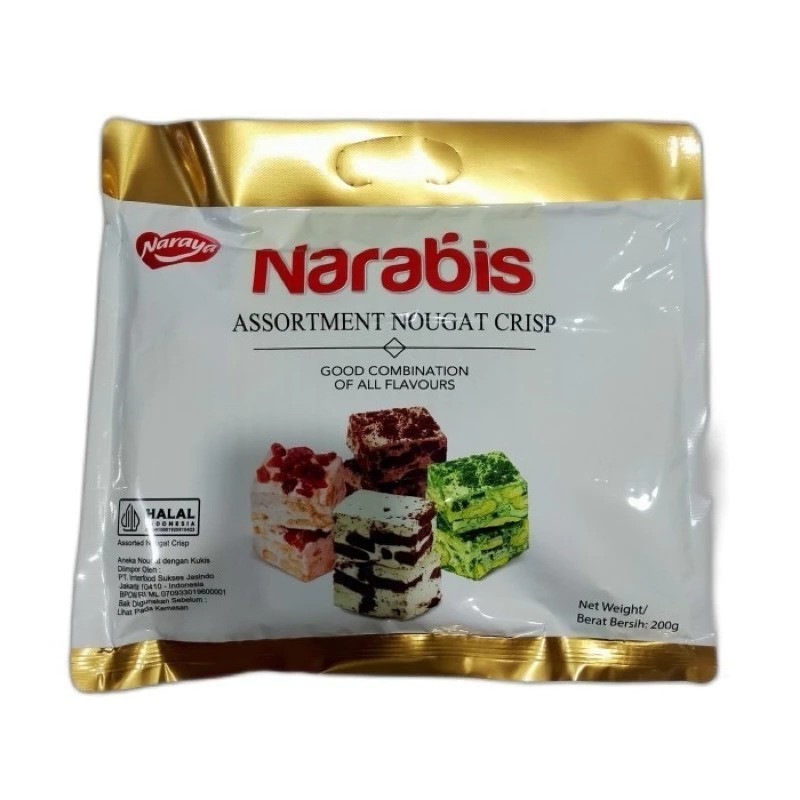 

NARAYA NARABIS Assortment Nougat Crisp 200g (Strawberry Matcha Chocolate Cookies Cream) All Variant Snack Lebaran Nara