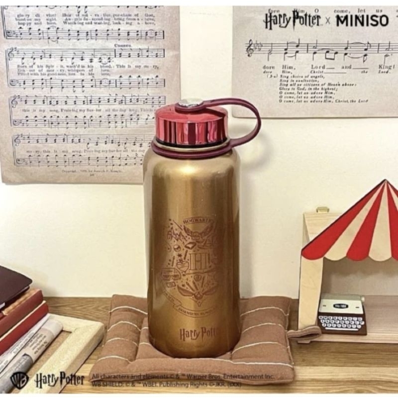 Botol Minum Mewah Isolasi Ganda - Miniso Harry Potter Large Capacity Double Wall Insulated Bottle