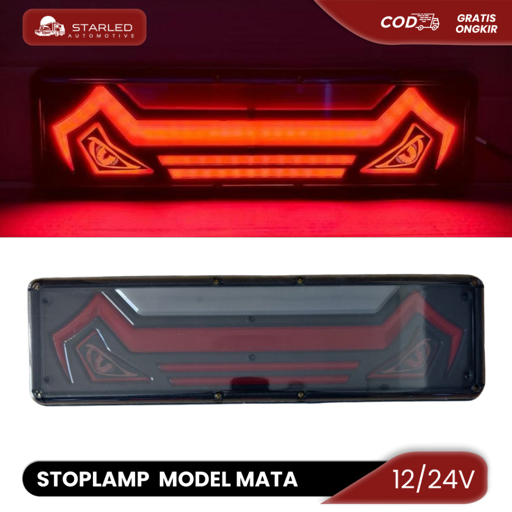 Stoplamp Truk Model Mata Truk 12 - 24 Volt Stoplamp Truck Lampu Belakang 46CM