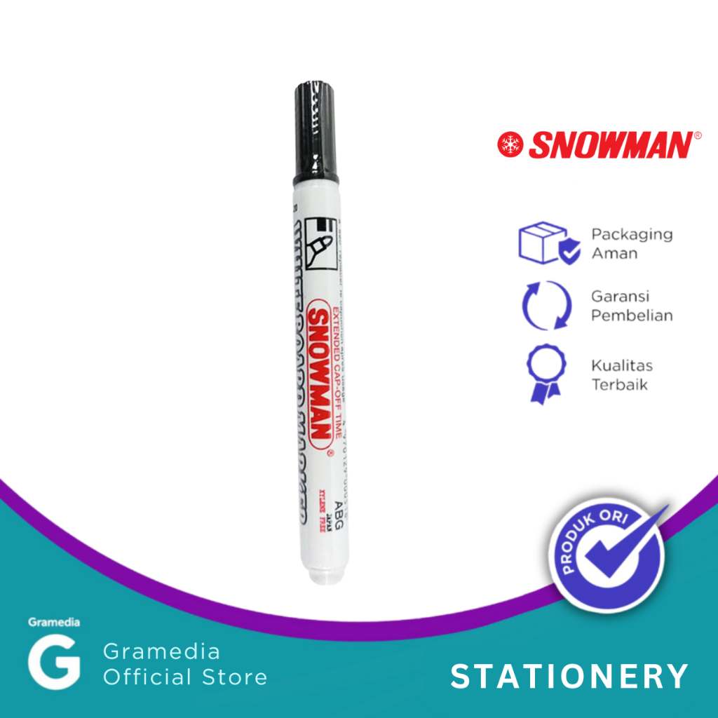 

Snowman - Spidol Whiteboard Abg -12 Warna Hitam