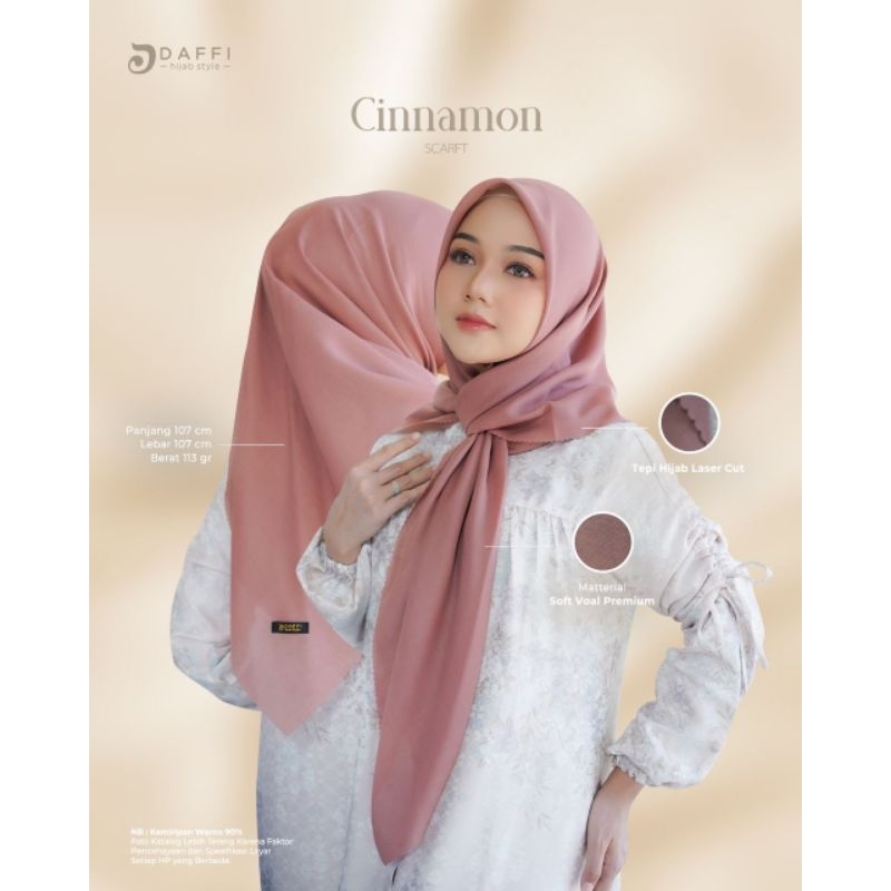 Hijab Daffi Cinnamon Scarf Series scarf hijab segiempat ORI Daffi