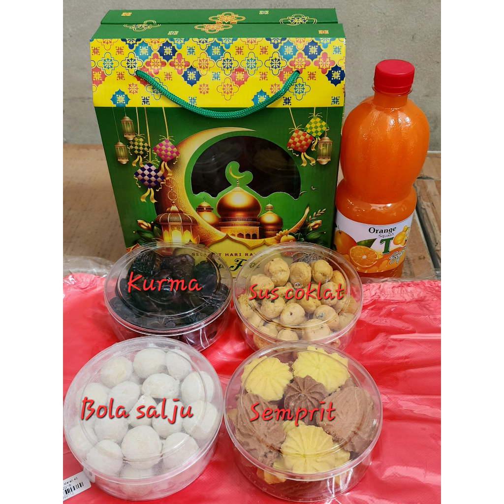 

Hampers Lebaran / Kue Kering / Paket Kue Kering Lebaran Isi 4 Toples Dan 1 Sirup