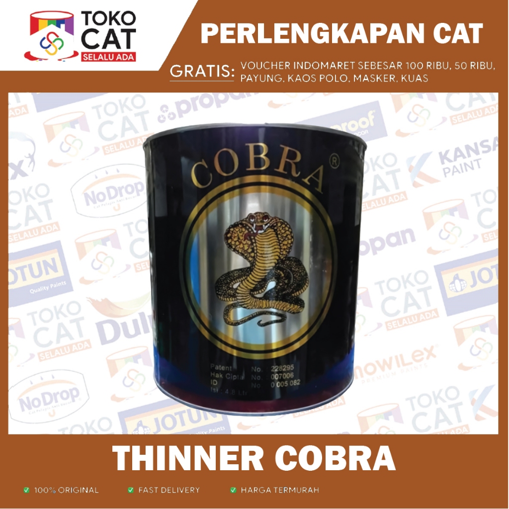 THINNER COBRA HITAM KALENG 5 LITER GALON / PENGENCER CAT / THINER 5 L