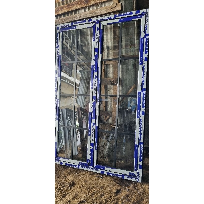 kusen jendela double swing Alumunium ornamen clasic