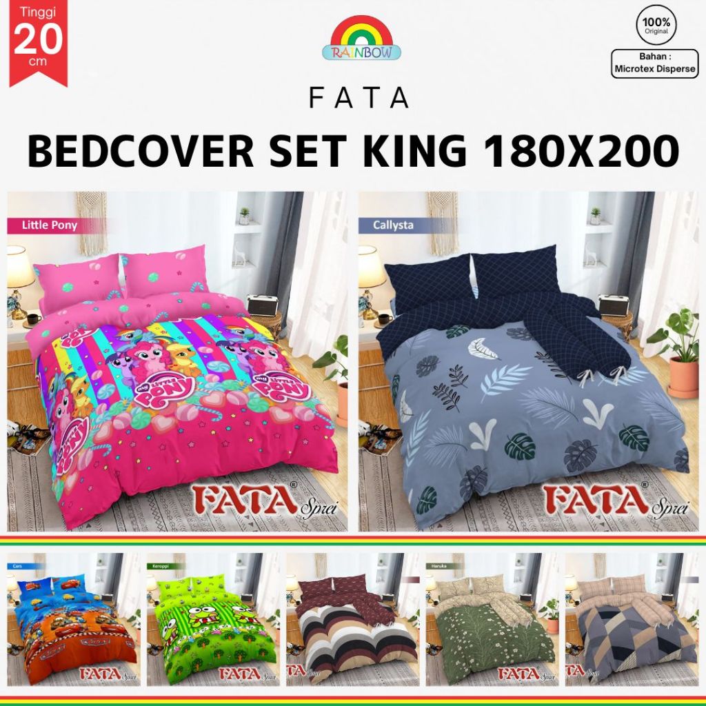 Fata - Bed Cover SET SPREI FITTED King (180x200) Terlaris pilihan