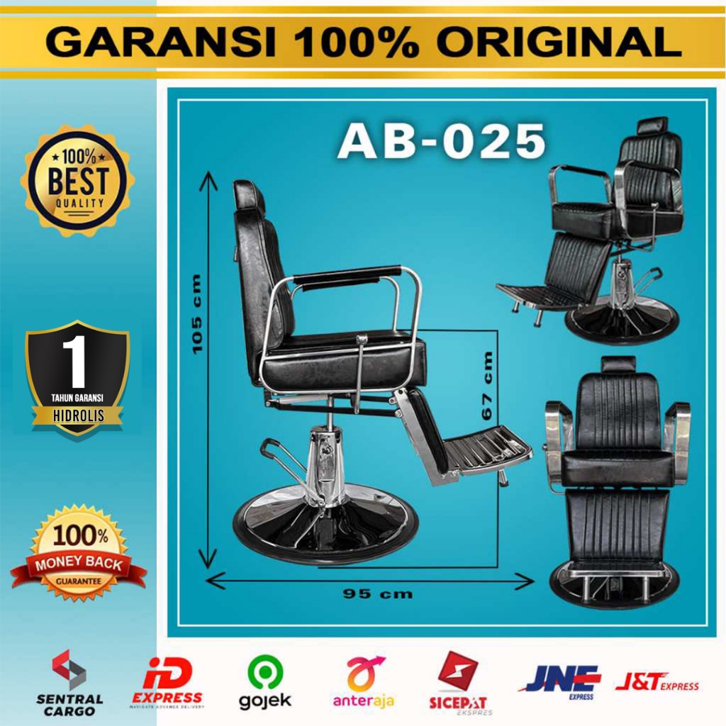 Kursi Hidrolis AB - 025 Kursi Barbershop Rebah Hidrolik Furniture Pangkas Rambut