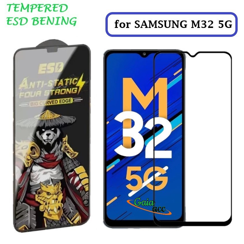 SAMSUNG M32 TEMPERED GLASS PREMIUM -TG ANTI STATIC ESD Tempered Glass ESD Full Cover Anti Static