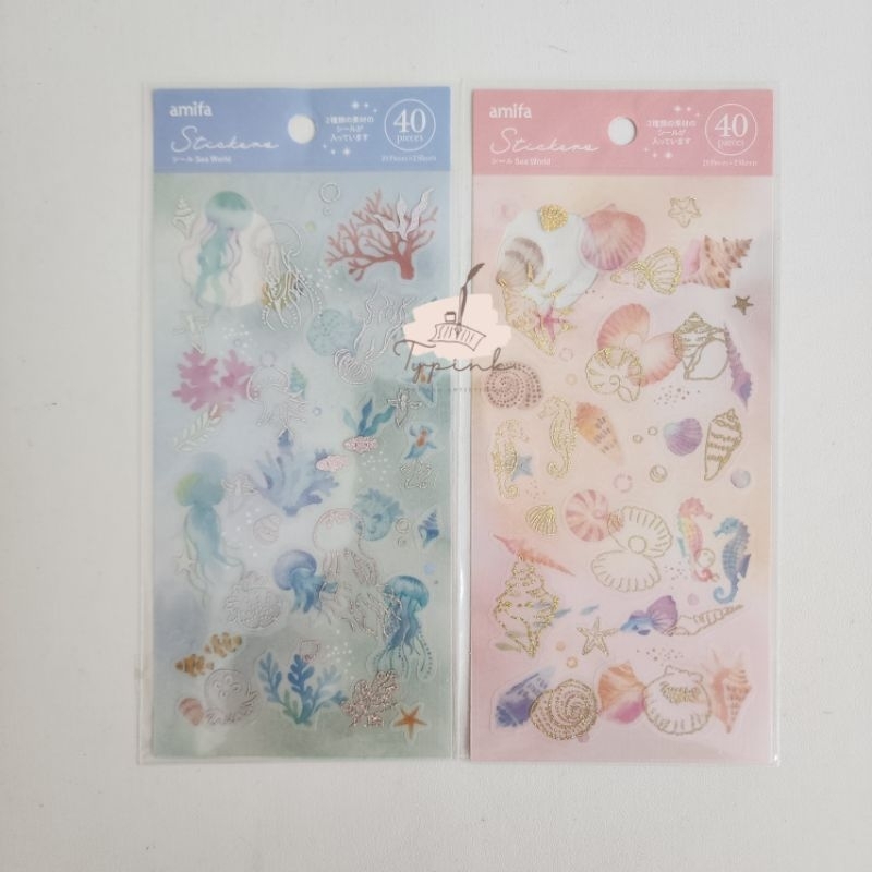 

AMIFA SEA WORLD STICKERS COLLECTION JOURNALING PLANNER DIARY SCRAPBOOK SEA CREATURES LAUT STIKER DECOR