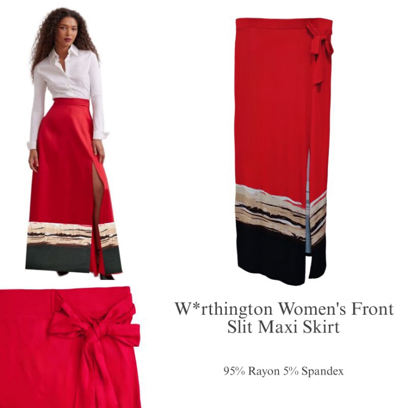 W*rthington Women's Front Slit Maxi Skirt / rok panjang wanita original branded / rok panjang wanita