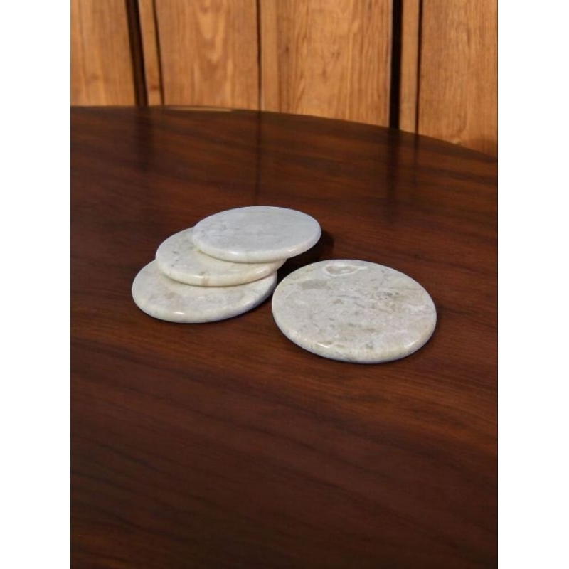 coaster & tatakan gelas bulat 10cm glossy marmer marble