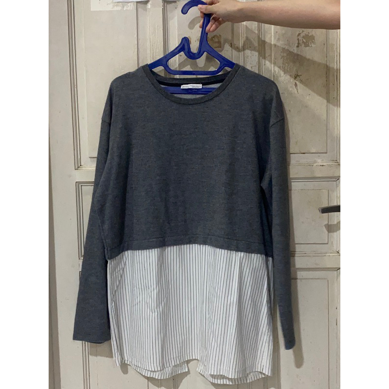 [PRELOVED] ZARA Trafaluc - Woman Knitted Cotton Sweater in Grey / Sweater Rajut Wanita Abu