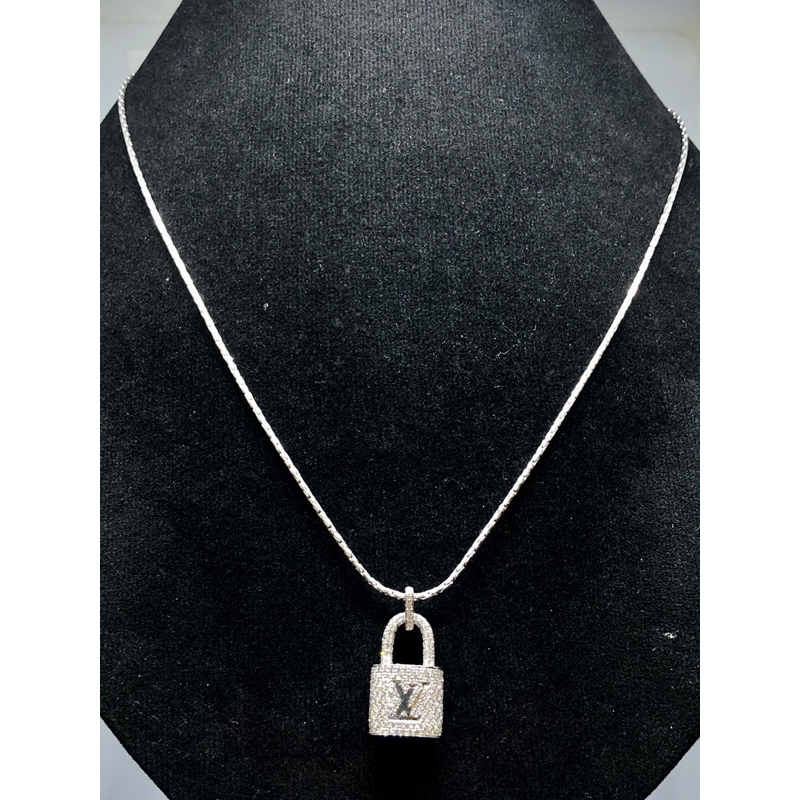 Liontin Berlian Lock It Padlock LV Emas putih 18K/750 (tanpa kalung)