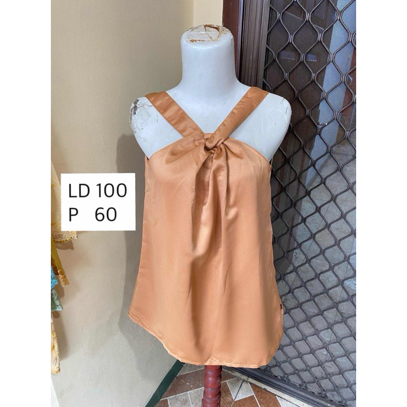 Satin Sexy Top Atasan Blouse Wanita Bahan Licin Tank Top Wanita - preloved