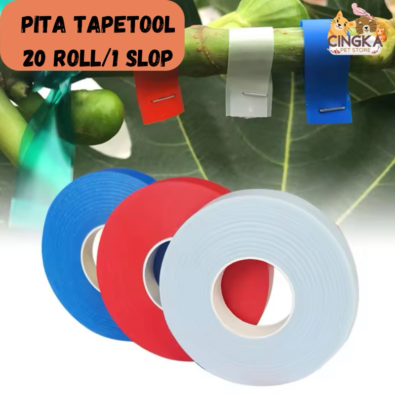 Pita TAPETOOL Isi Ulang Tape - Tali Pita Pertanian, Tali Ikat Tanaman 1 Slop 20 roll