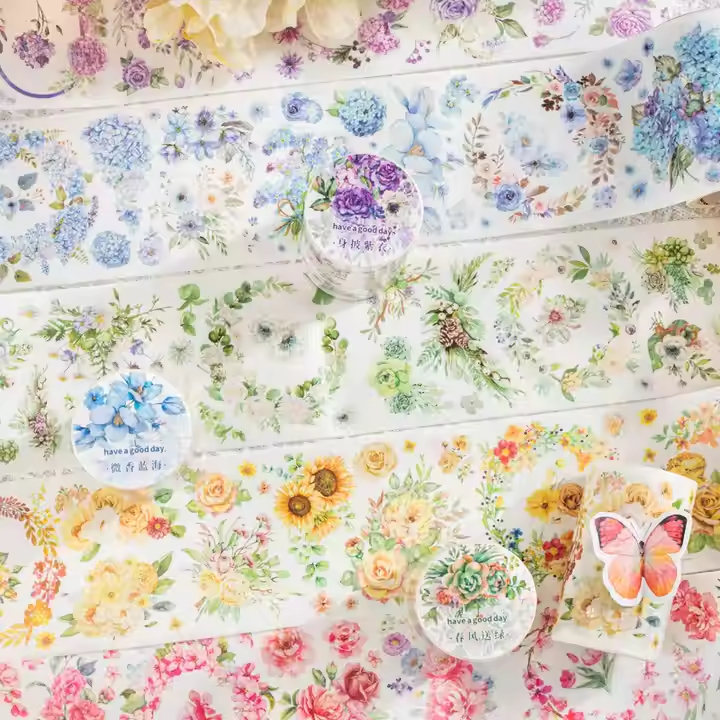 

Paper Adhesive Tape Roll 2M - Spring Full Garden Flower