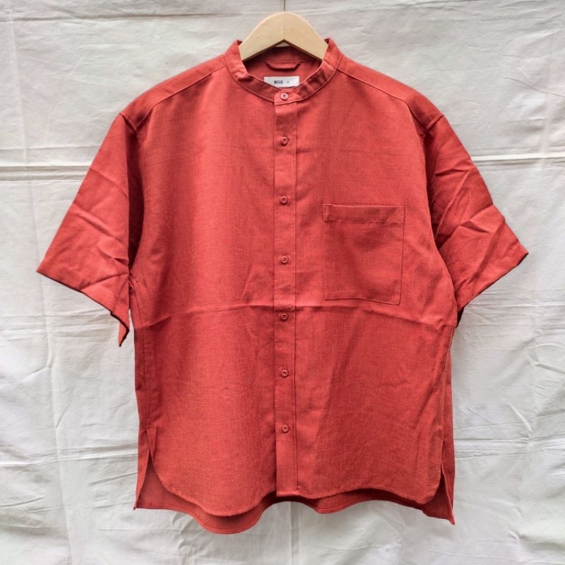 Kemeja sanghai oversize WEGO merah bata