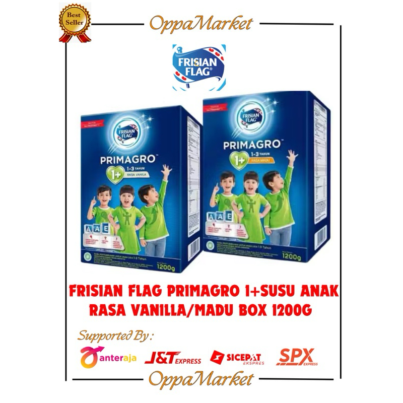 FRISIAN FLAG PRIMAGRO 1+ SUSU PERTUMBUHAN ANAK RASA VANILLA/MADU 1200GR
