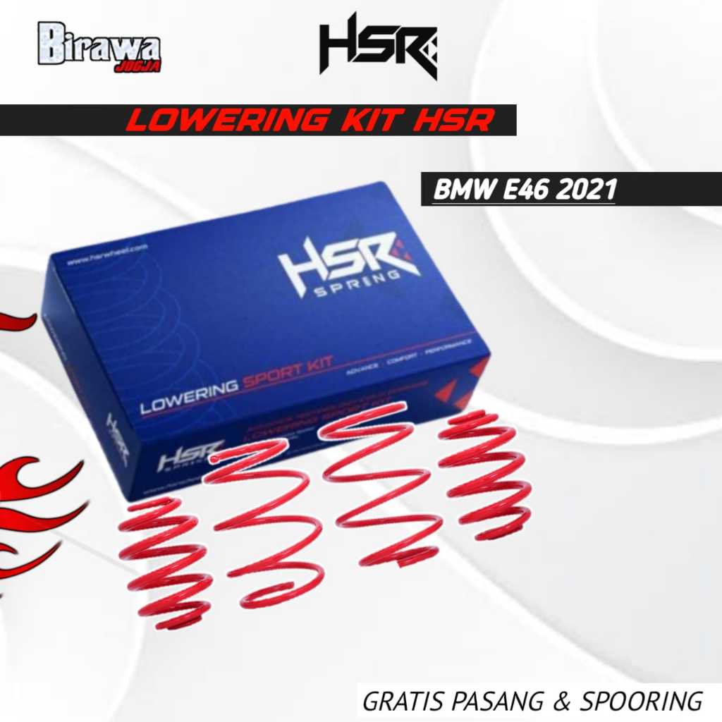 Per Ceper BMW E46 Lowering Kit HSR BMW E46 Warna Merah PNP