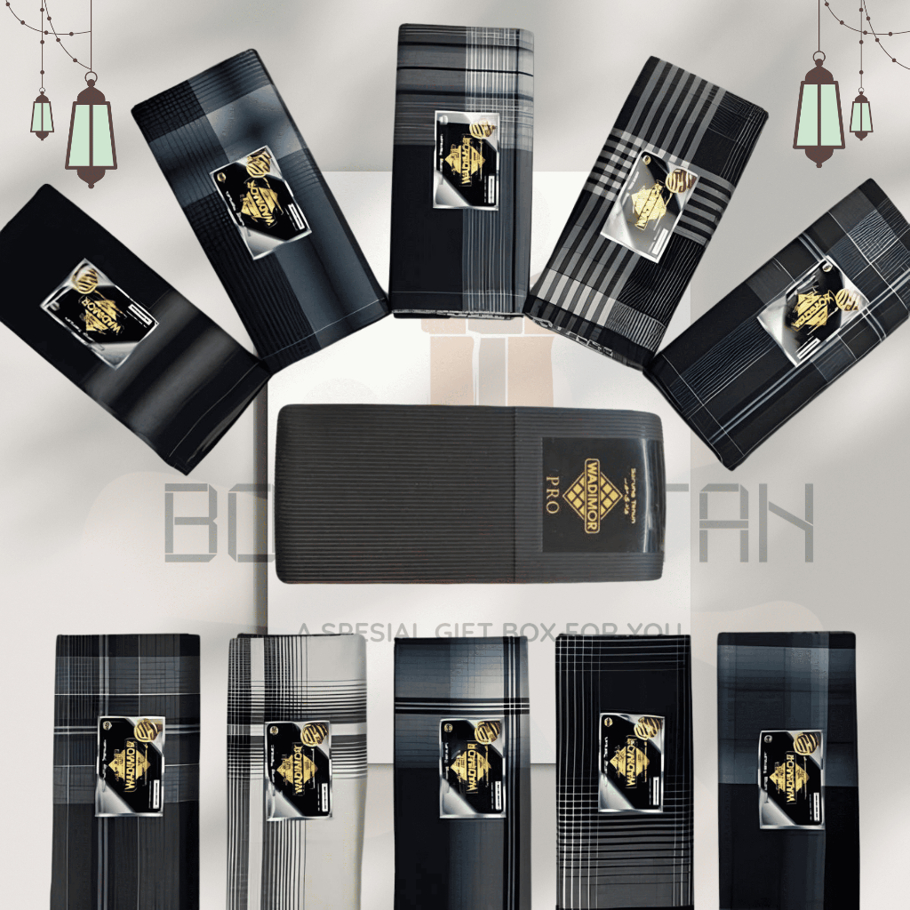 Sarung Wadimor Pro Hitam Putih Original – Kain Tenun Dewasa Pria Kualitas Terbaik