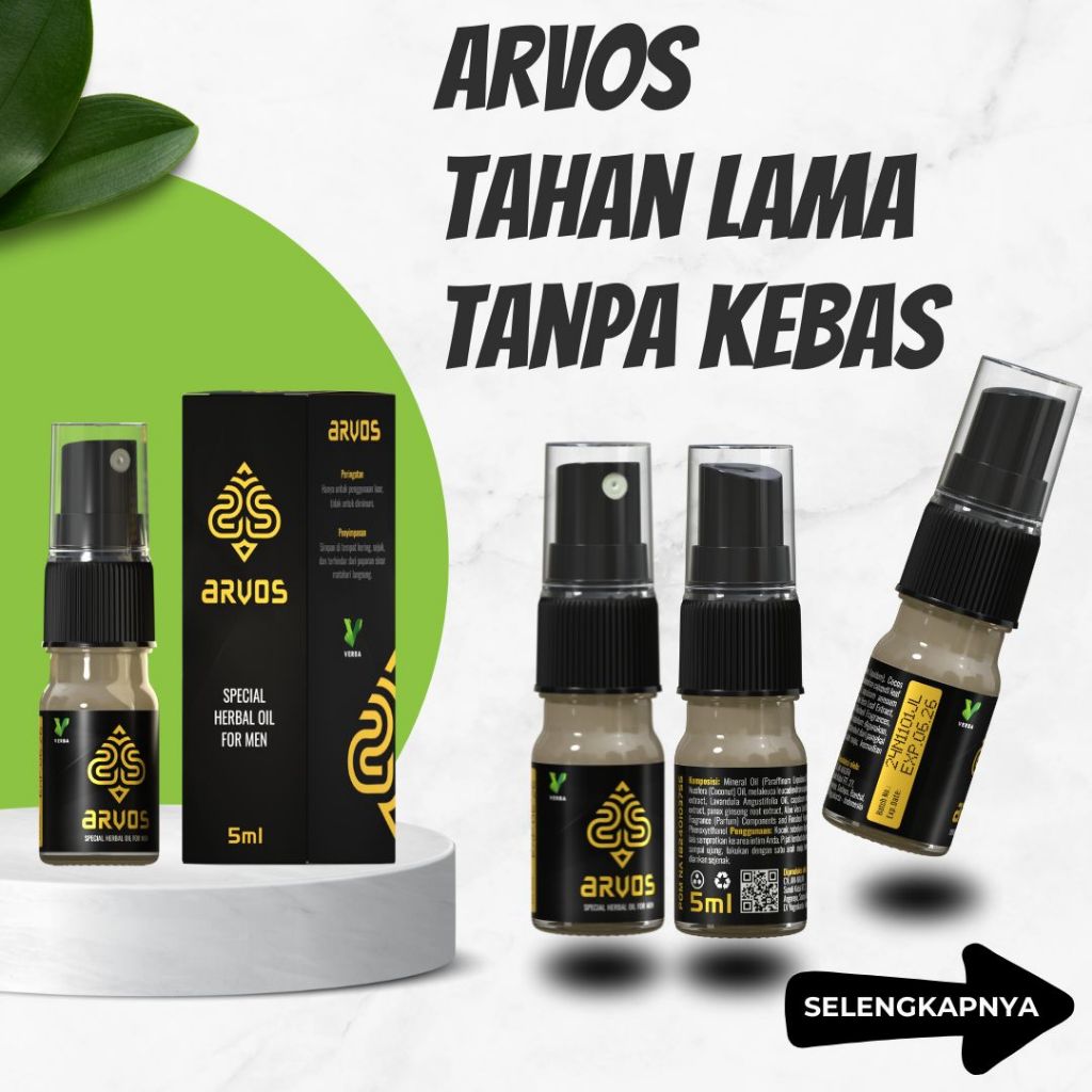 ARVOS SPRAY HERBAL buat Tahan lama tanpa kebas BPOM kuat dan tahan lama original