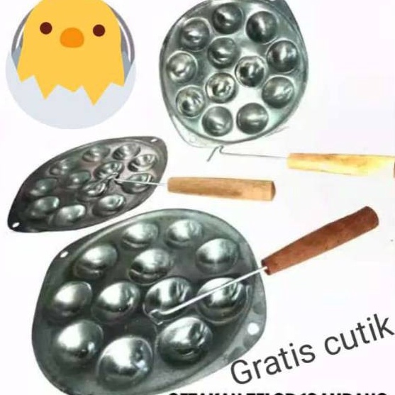 Promo Hello  1 PC FREE CUTIK ORI Cetakan Telur Puyuh 12 LUBANG Kue Cubit Takoyaki Maklor PALING