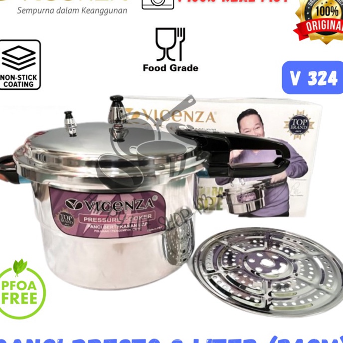 Promo Presto 8 Liter VICENZA V324  Panci Presto Vicenza 24cm  Presto Vicenza V324 24cma