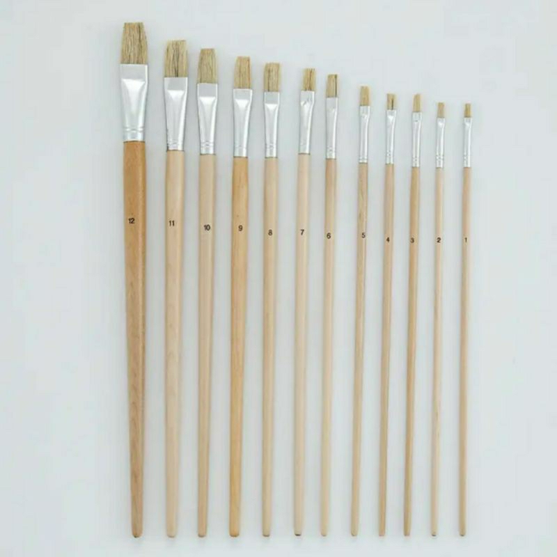 

RKL - Kuas Lukis Cat Minyak Acrylic Bulu Putih No 1-12 satuan