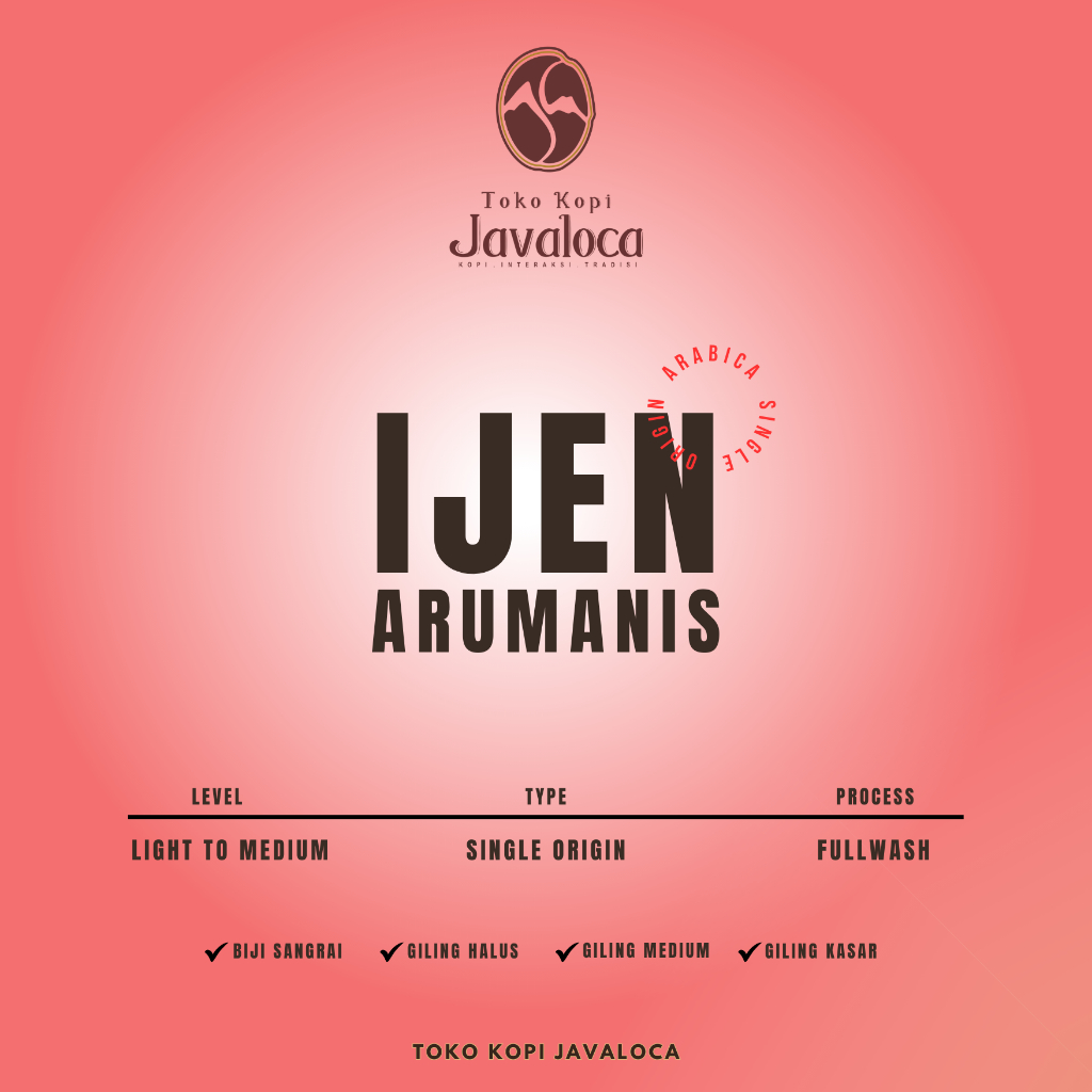 

TokoKopiJavaloca - Arabika Single Origin Ijen Arumanis (500gr)