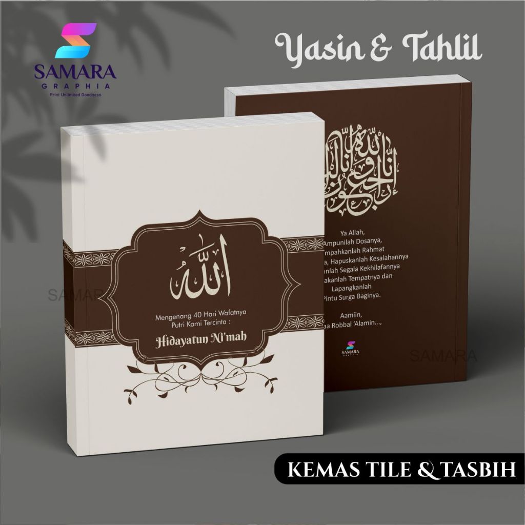 Buku Yasin dan tahlil custom Souvenir tahlilan lengkap foto almarhum 40 hari 100 1000 hari POPPY 6