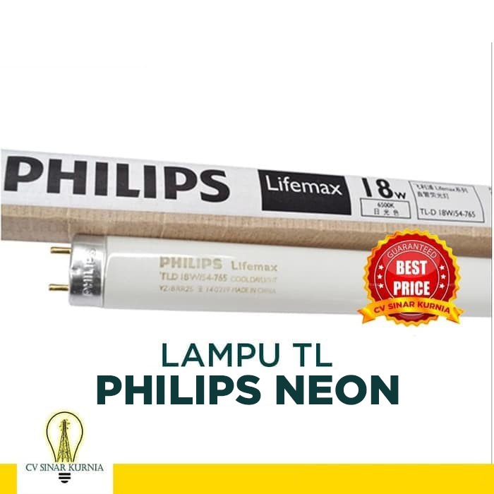Lampu NEON TL-D Philips Lifemax 18Watt, 18W, 18 Watt, 18 W