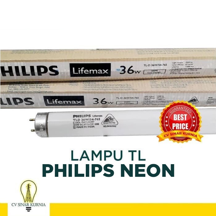 Lampu NEON TL-D Philips Lifemax 36Watt, 36W, 36 Watt, 36 W