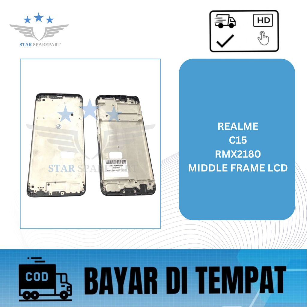 MIDDLE FRAME LCD REALME C15 / RMX2180 / DUDUKAN LCD