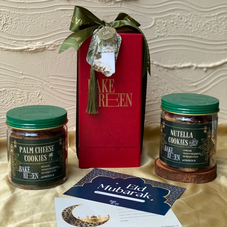 

BAKEREEN.ID NOROAH IDUL FITRI HAMPERS KUE KERING PALM CHEESE NUTELLA COOKIE KASTENGEL SALTED EGG CNY HAMPERS PREMIUM INGREDIENTS