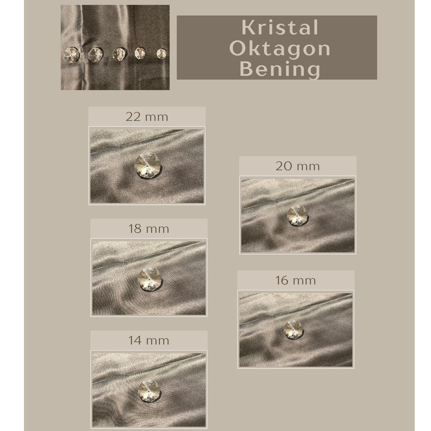 Aksesoris Kristal lampu hias lilin chandelier oktagon 2 lubang 22 mm