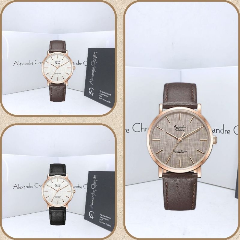 Jam Tangan Pria Alexandre Christie 8698 AC8698 AC 8698 Tali Kulit