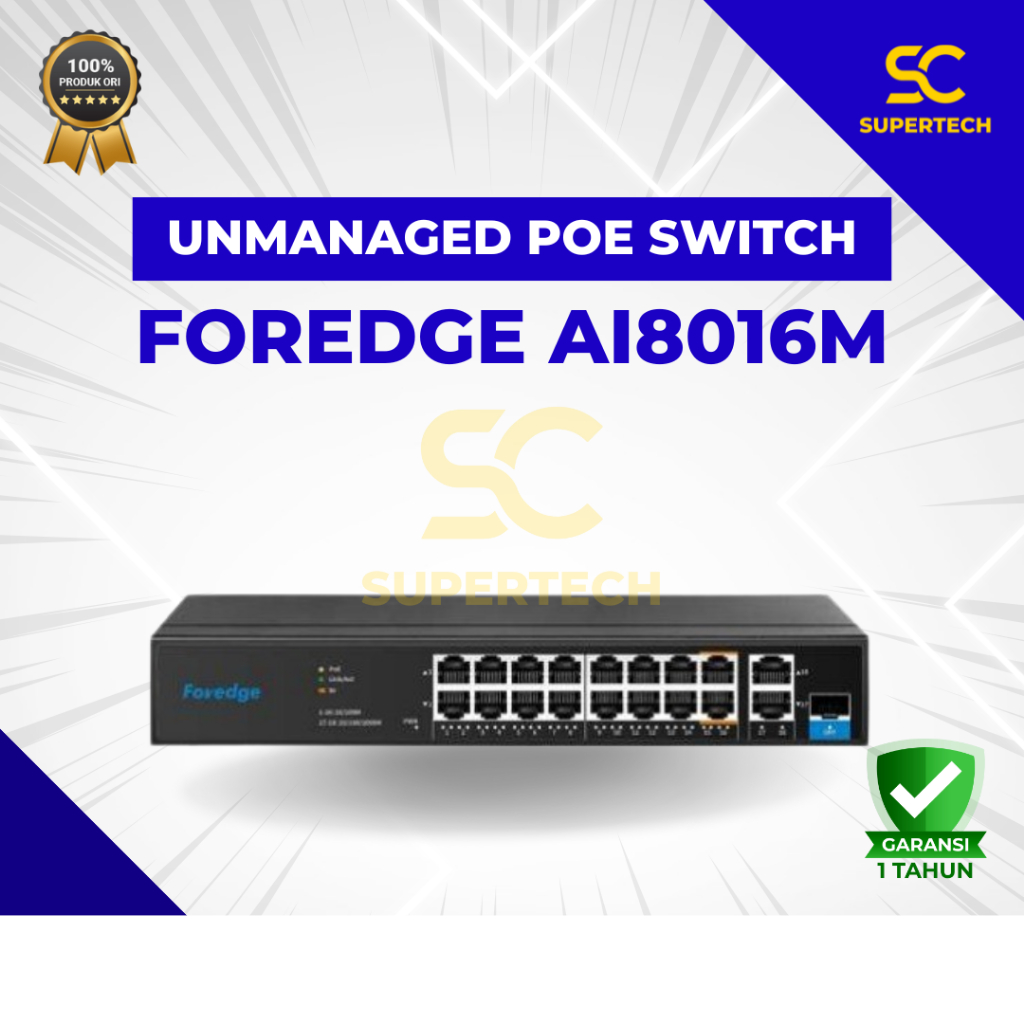 FOREDGE POE SWITCH 16-PORT FOREDGE AI8016M