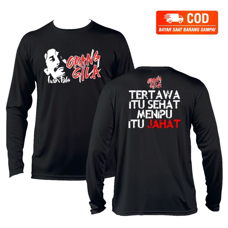 Kaos Iwan fals lengan panjang/kaos musik/kaos metal