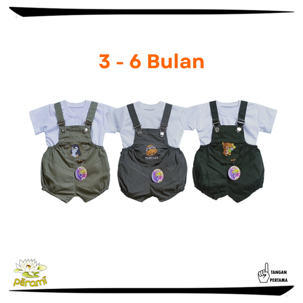 H Baju Kodok Bayi 3 - 6  Bulan Overall Anak