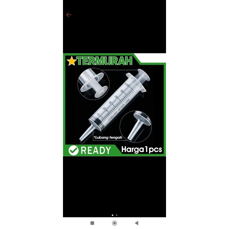 Suntikan 50 cc Syringe 50 ml tinta parfume makanan lubang tengah